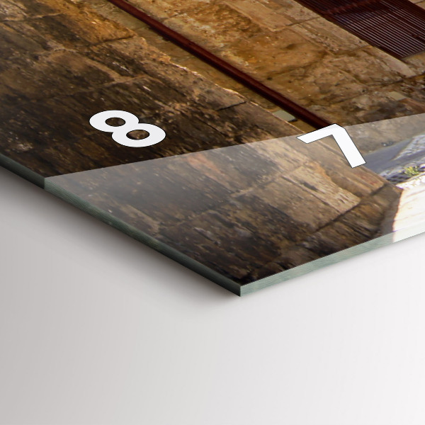 Ceas orizontale de perete din sticlă Strada pitoreasca din Rodos