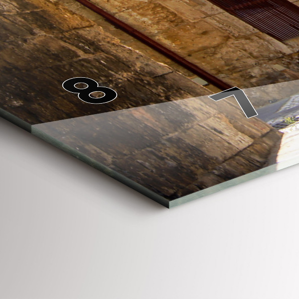 Ceas orizontale de perete din sticlă Strada pitoreasca din Rodos