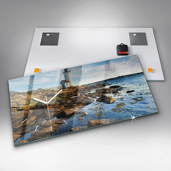 Ceas orizontale de perete din sticlă Farul Annisquam