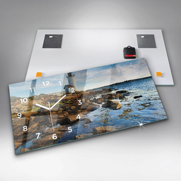Ceas orizontale de perete din sticlă Farul Annisquam