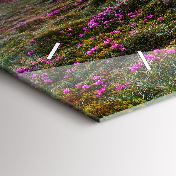 Ceas orizontale de perete din sticlă Flori de răsărit