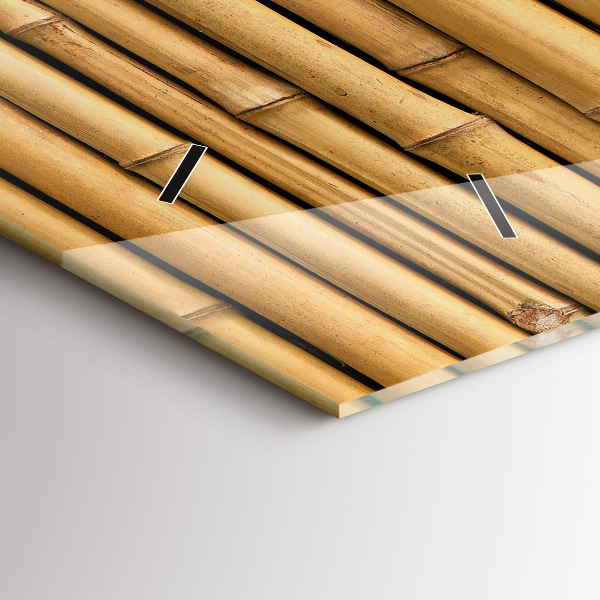 Ceas orizontale de perete din sticlă Bețe de bambus