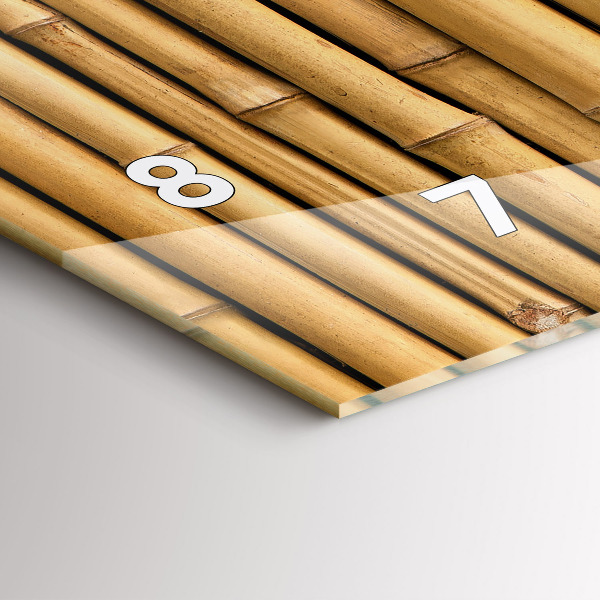 Ceas orizontale de perete din sticlă Bețe de bambus