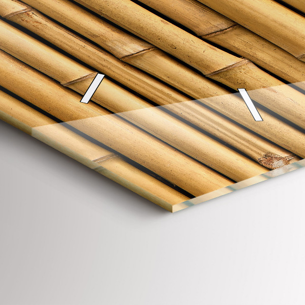 Ceas orizontale de perete din sticlă Bețe de bambus