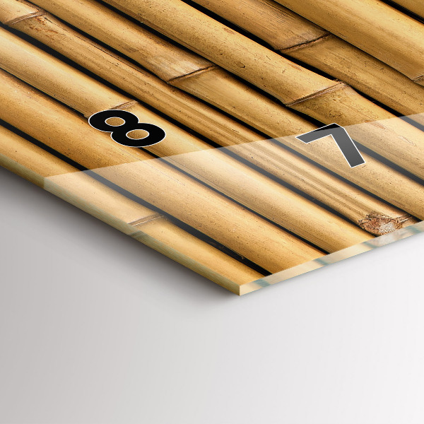 Ceas orizontale de perete din sticlă Bețe de bambus