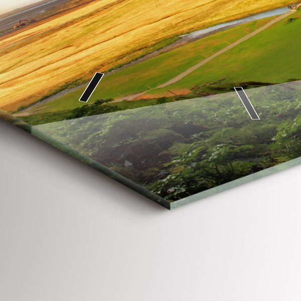 Ceas orizontale de perete din sticlă Cascada în Islanda