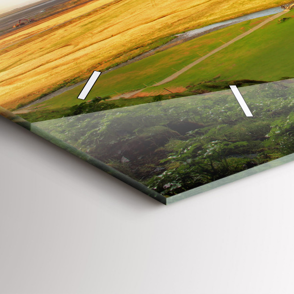 Ceas orizontale de perete din sticlă Cascada în Islanda