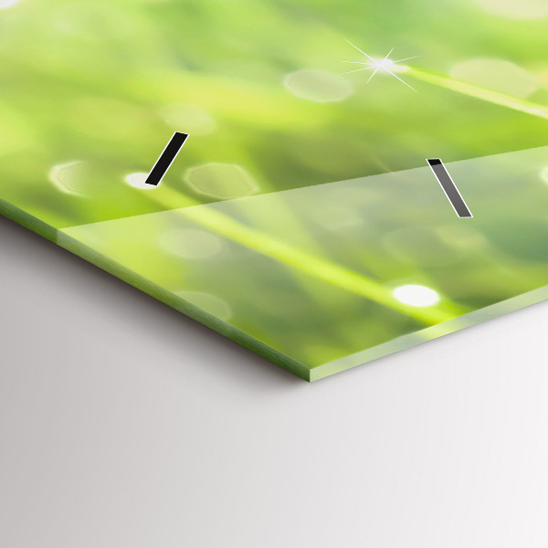 Ceas orizontale de perete din sticlă iarbă verde