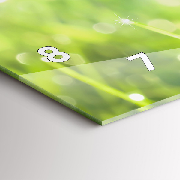 Ceas orizontale de perete din sticlă iarbă verde