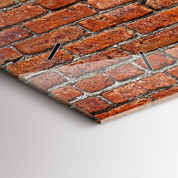 Ceas orizontale de perete din sticlă Zid vechi de cărămidă