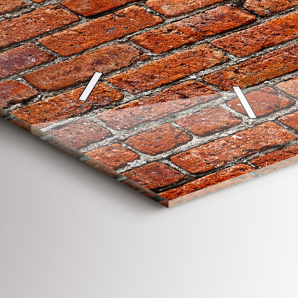 Ceas orizontale de perete din sticlă Zid vechi de cărămidă