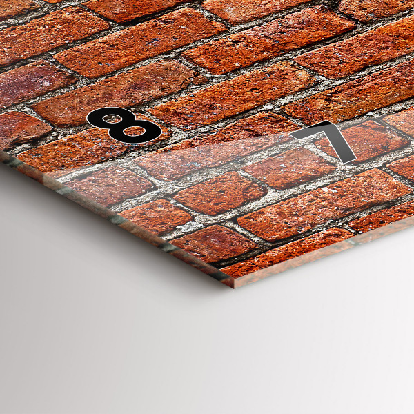 Ceas orizontale de perete din sticlă Zid vechi de cărămidă