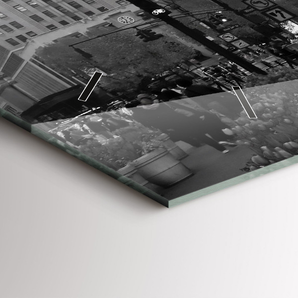 Ceas orizontale de perete din sticlă Manhattan și taxiuri