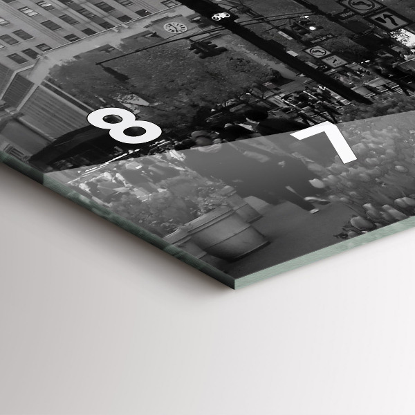 Ceas orizontale de perete din sticlă Manhattan și taxiuri