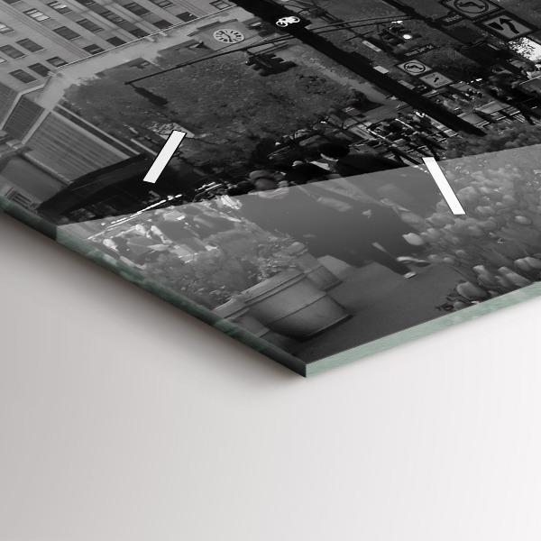 Ceas orizontale de perete din sticlă Manhattan și taxiuri