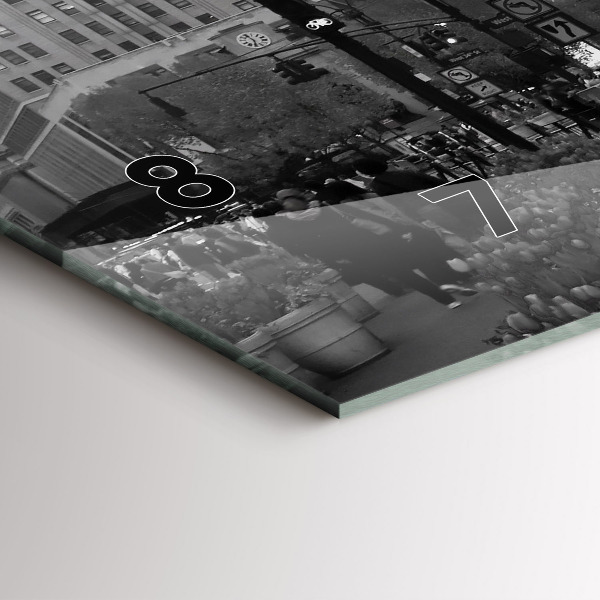 Ceas orizontale de perete din sticlă Manhattan și taxiuri