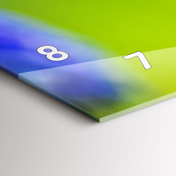 Ceas orizontale de perete din sticlă Flori albastre