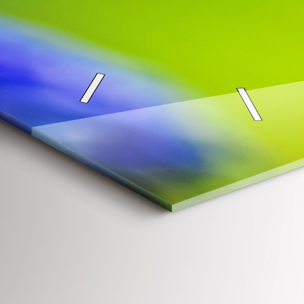 Ceas orizontale de perete din sticlă Flori albastre