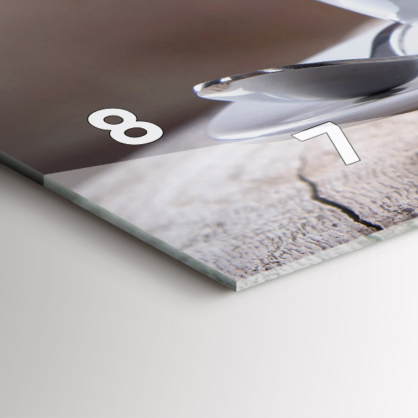 Ceas orizontale de perete din sticlă O ceașcă de cafea