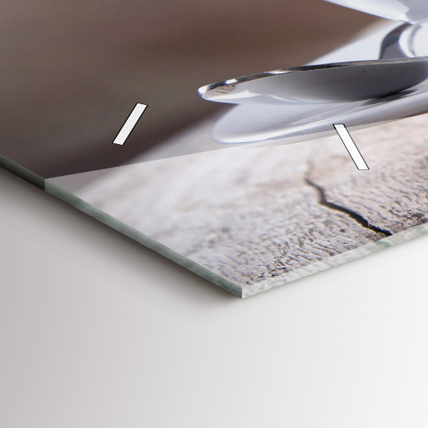 Ceas orizontale de perete din sticlă O ceașcă de cafea