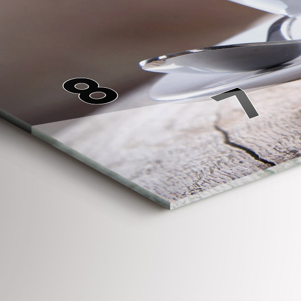 Ceas orizontale de perete din sticlă O ceașcă de cafea