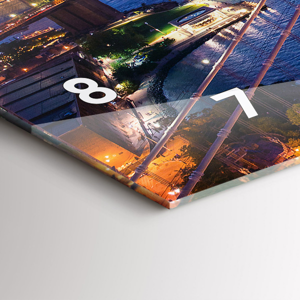 Ceas orizontale de perete din sticlă New York și apusul soarelui