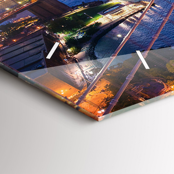 Ceas orizontale de perete din sticlă New York și apusul soarelui