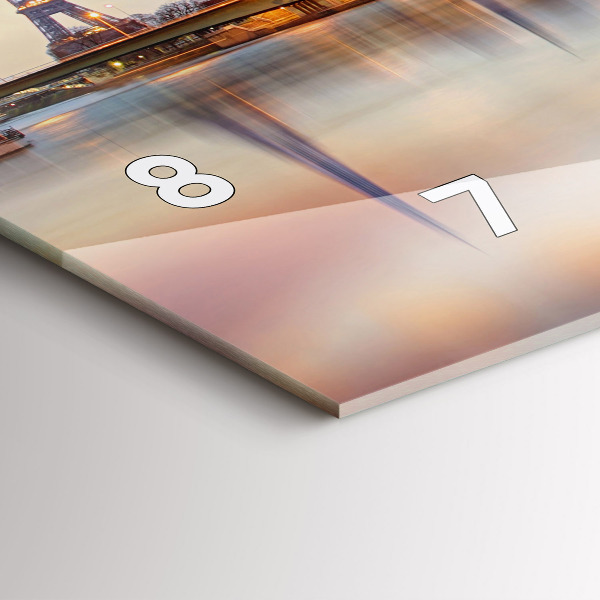 Ceas orizontale de perete din sticlă Panorama cu Turnul Eiffel