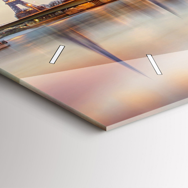 Ceas orizontale de perete din sticlă Panorama cu Turnul Eiffel