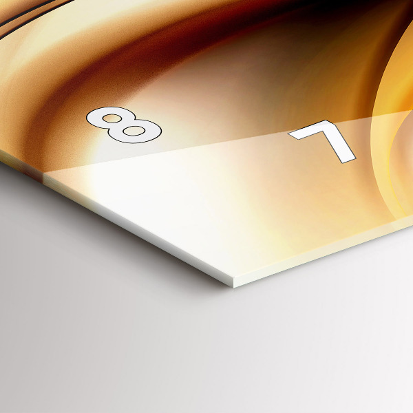 Ceas orizontale de perete din sticlă Abstracția valurilor