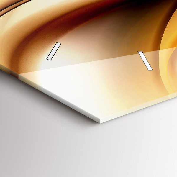 Ceas orizontale de perete din sticlă Abstracția valurilor