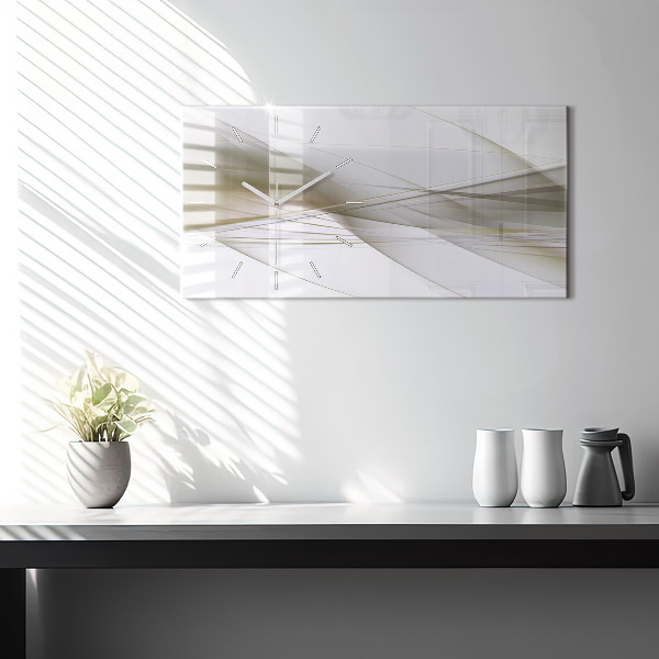 Ceas orizontale de perete din sticlă Abstracție strălucitoare