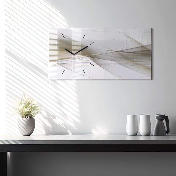 Ceas orizontale de perete din sticlă Abstracție strălucitoare