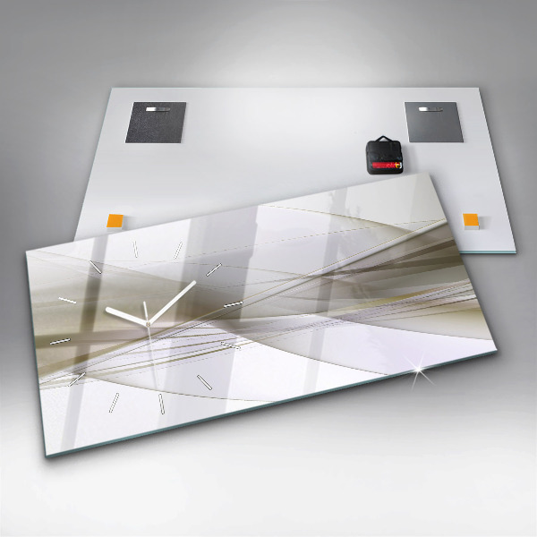 Ceas orizontale de perete din sticlă Abstracție strălucitoare