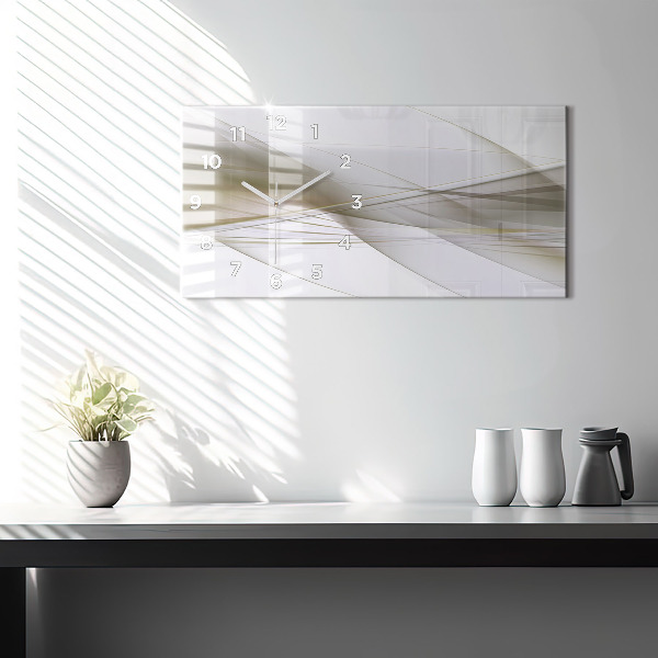 Ceas orizontale de perete din sticlă Abstracție strălucitoare