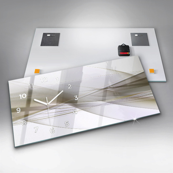Ceas orizontale de perete din sticlă Abstracție strălucitoare