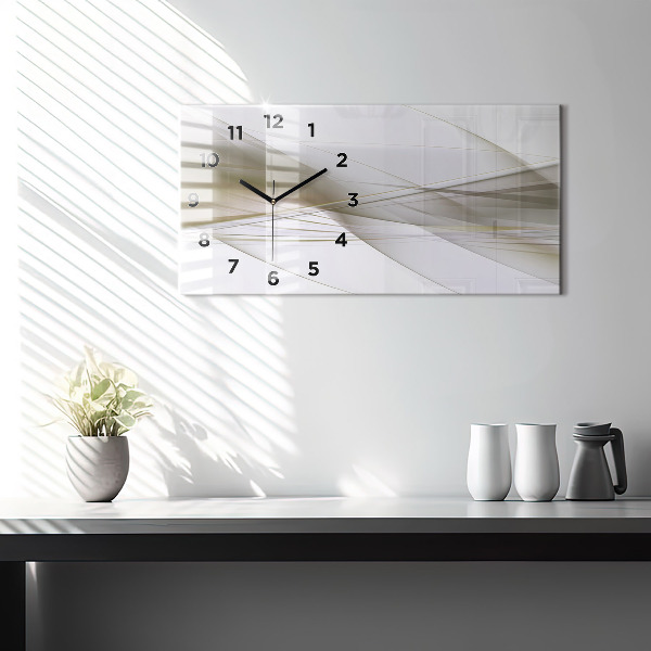 Ceas orizontale de perete din sticlă Abstracție strălucitoare