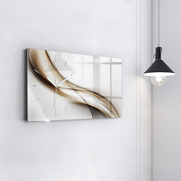 Ceas orizontale de perete din sticlă Linii abstracte