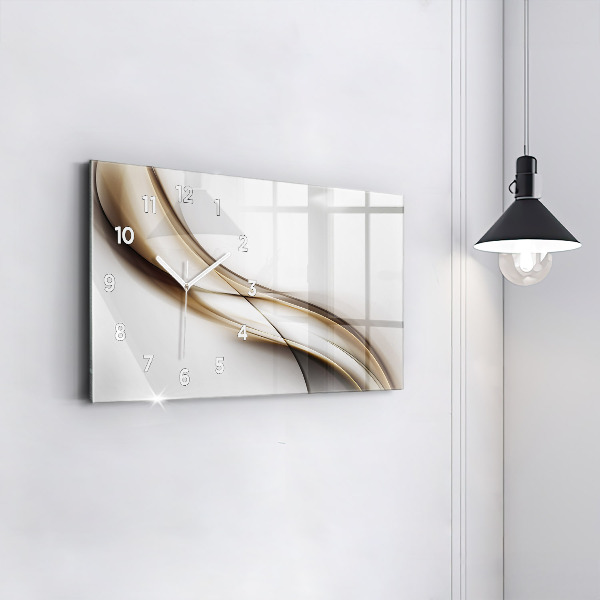 Ceas orizontale de perete din sticlă Linii abstracte