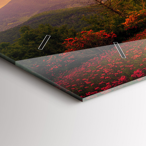 Ceas orizontale de perete din sticlă Arborele inimii iubirii