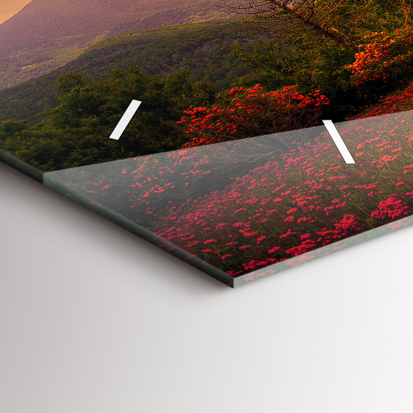 Ceas orizontale de perete din sticlă Arborele inimii iubirii