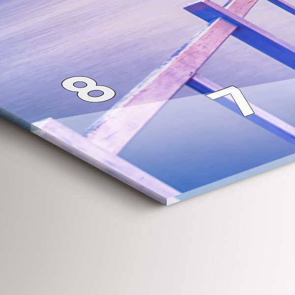 Ceas orizontale de perete din sticlă Pod în port seara