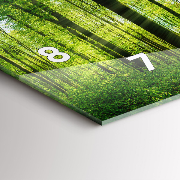 Ceas orizontale de perete din sticlă Natură arbori de pădure