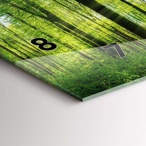 Ceas orizontale de perete din sticlă Natură arbori de pădure