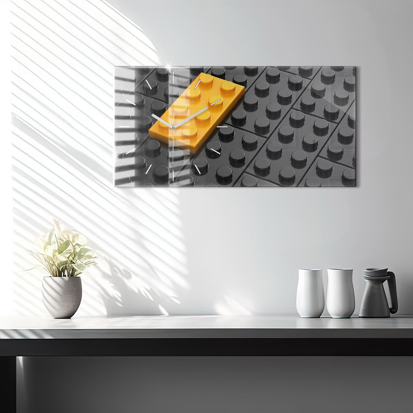 Ceas orizontale de perete din sticlă Blocuri de jucărie