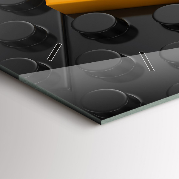 Ceas orizontale de perete din sticlă Blocuri de jucărie