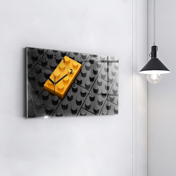 Ceas orizontale de perete din sticlă Blocuri de jucărie
