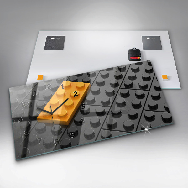 Ceas orizontale de perete din sticlă Blocuri de jucărie