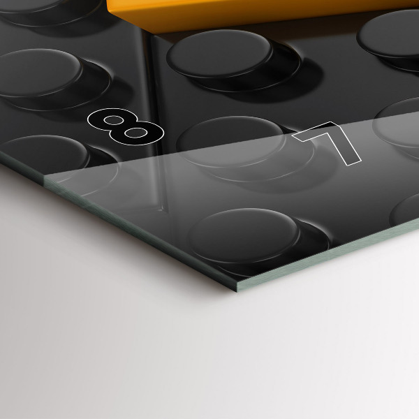 Ceas orizontale de perete din sticlă Blocuri de jucărie