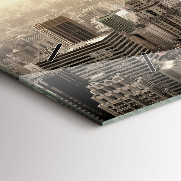 Ceas orizontale de perete din sticlă Turnuri din New York